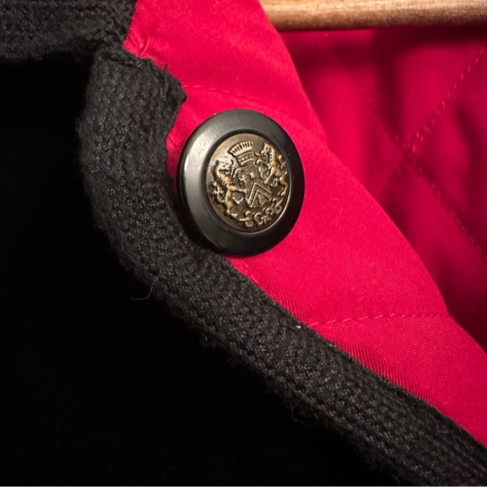 Talbots Reversible Button Down Coat Black Velvet … - image 5